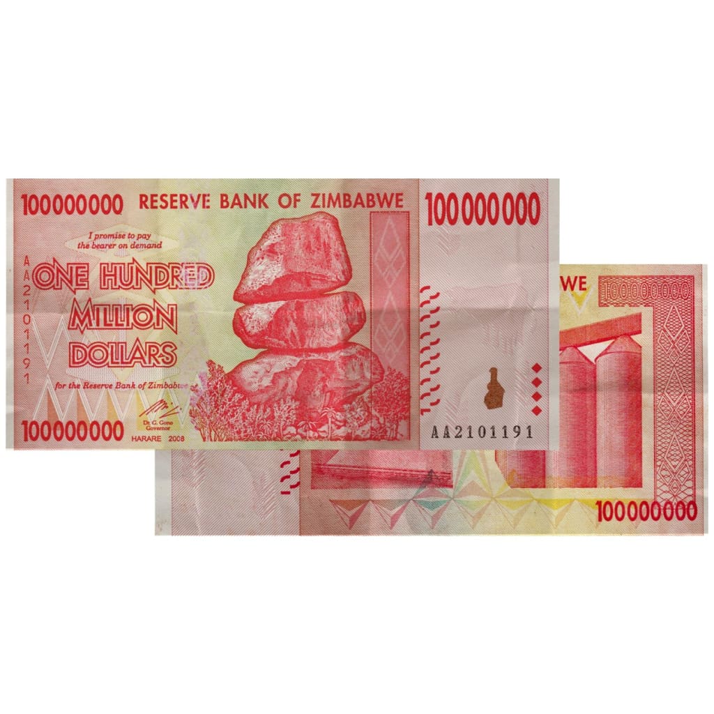 Zimbabwe Million Dollar Notes