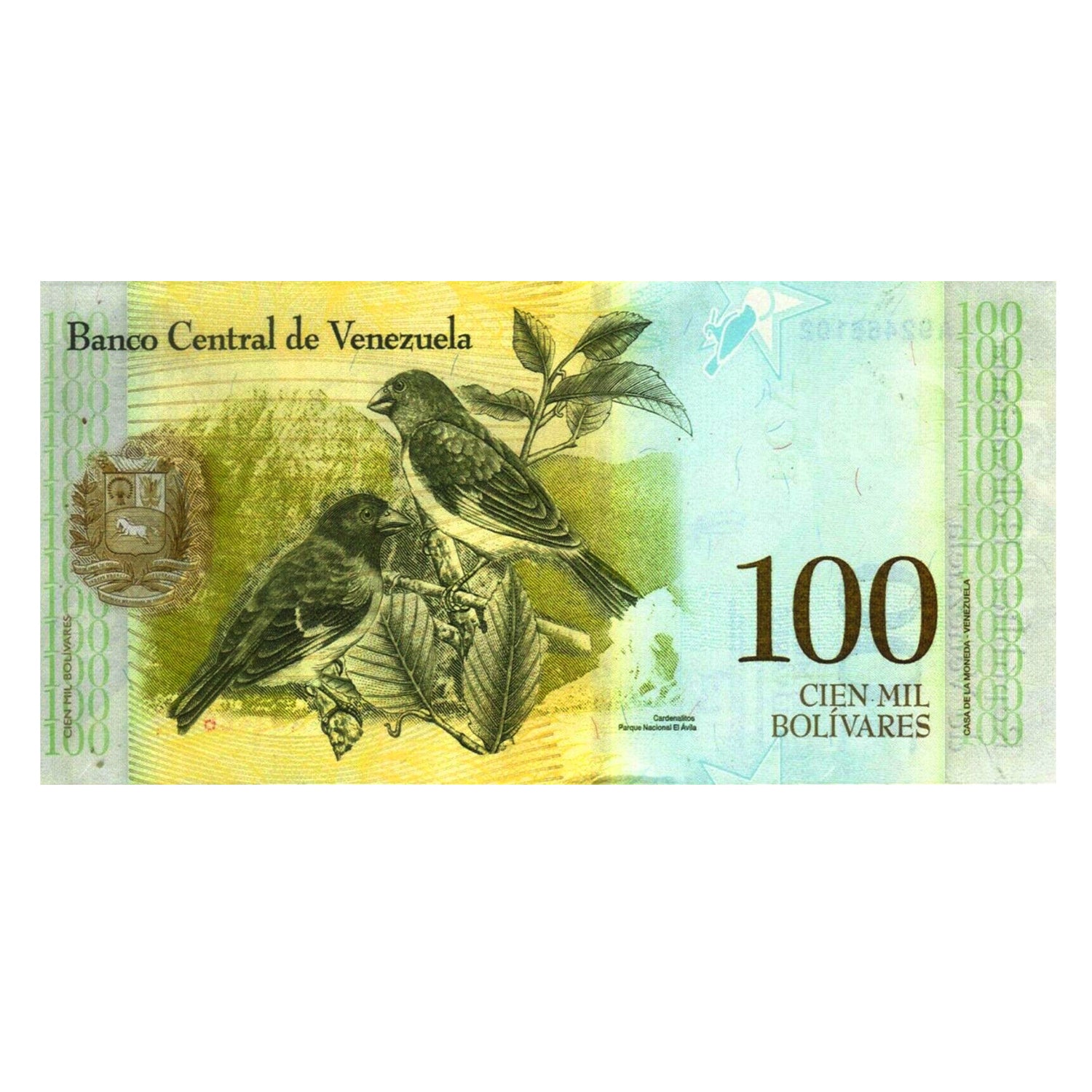 100,000 Venezuela Bolivar UNC Without Serial Number - BRICK