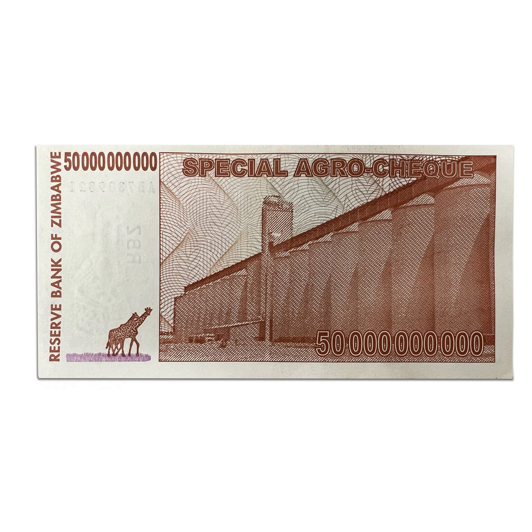 50 Billion Zimbabwe AGRO-CHEQUE UNCIRCULATED 2008