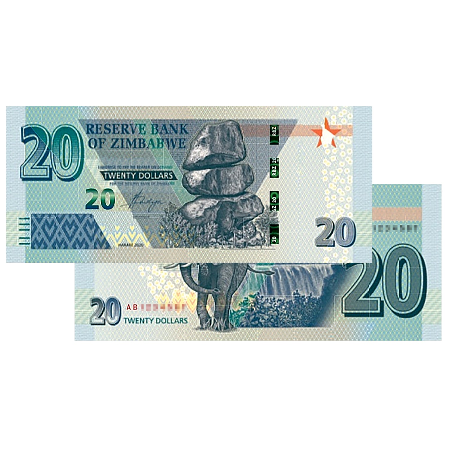 2020 - $20 Zimbabwe Banknote Bearer - Uncirculated