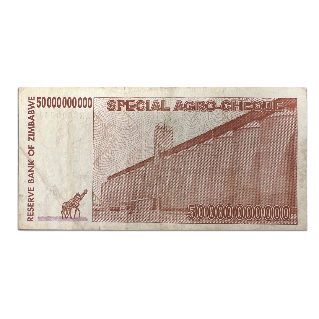 50 Billion Zimbabwe AGRO-CHEQUE Circulated 2008